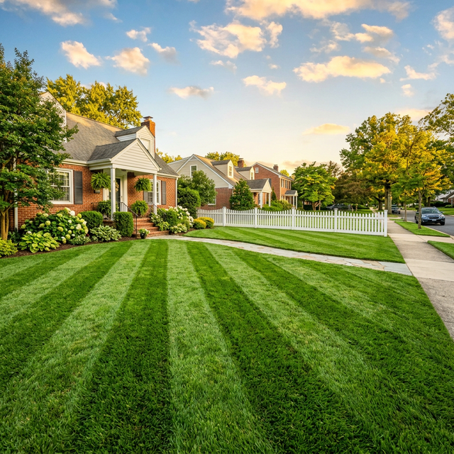 Perfectly striped lawn by Green Lush